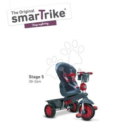 Tříkolky od 10 měsíců - Tříkolka Explorer Grey&Red 5v1 smarTrike - 9