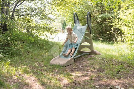 Toboggans et accessoires - Toboggan écologique avec fontaine et siège près du mur de jeu avec panier de basket Toboggan XL Slide Green Smoby - 18