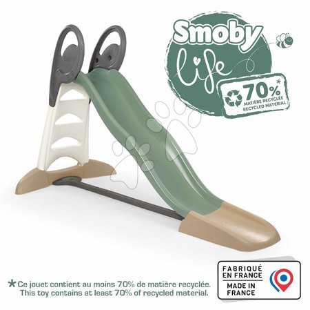 Toboggans et accessoires - Toboggan écologique avec fontaine et siège pour jeu d'eau Toboggan XL Slide Green Smoby - 16