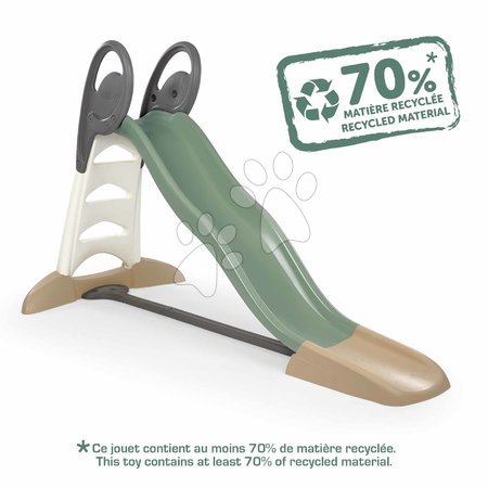 Toboggans et accessoires - Toboggan écologique avec fontaine et siège près du mur de jeu avec panier de basket Toboggan XL Slide Green Smoby - 16