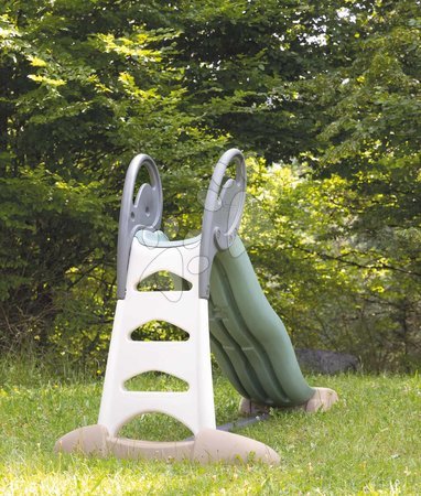 Toboggans et accessoires - Toboggan écologique avec fontaine et siège près du mur de jeu avec panier de basket Toboggan XL Slide Green Smoby - 10