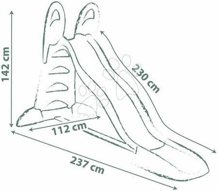 Toboggans et accessoires - Toboggan XL Slide Green Smoby avec une glissière écologique, un jet d'eau et un panier de basket près du mur de jeu. - 24