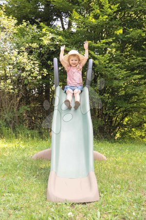 Toboggans et accessoires - Toboggan écologique avec fontaine et siège près du mur de jeu avec panier de basket Toboggan XL Slide Green Smoby - 19