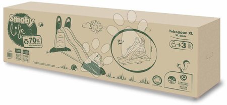 Toboggans et accessoires - Toboggan écologique avec fontaine et siège pour jeu d'eau Toboggan XL Slide Green Smoby - 50