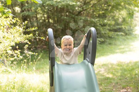 Toboggans et accessoires - Toboggan écologique avec fontaine et siège près du mur de jeu avec panier de basket Toboggan XL Slide Green Smoby - 22