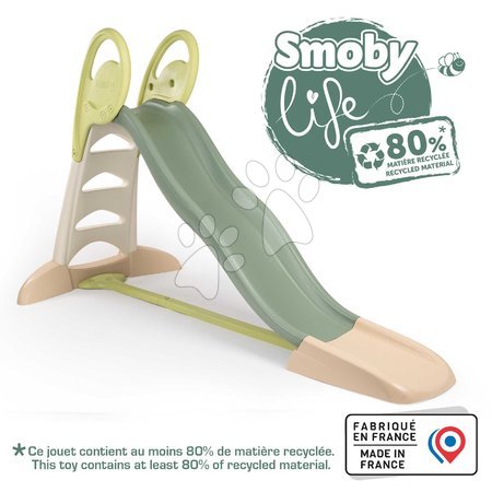 Tobogani za otroke - Tobogan z dvojnim valom in vodometom 230 cm Toboggan XL Slide Life Smoby - 1