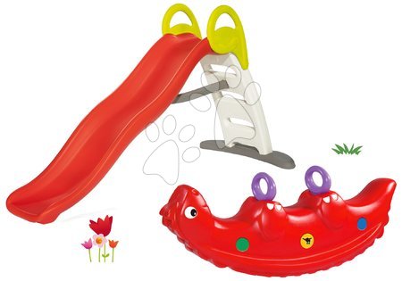 Hračky pre deti od 2 do 3 rokov - Set šmykľavka Toboggan Funny dĺžka 200 cm Smoby