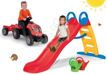 Hračky pre deti od 2 do 3 rokov - Set šmykľavka Funny Toboggan Smoby 200 cm