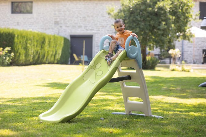 Toboggans pour enfants  - Toboggan avec double vague et fontaine de 2 mètres Funny Slide Green Toboggan Life Smoby - 5