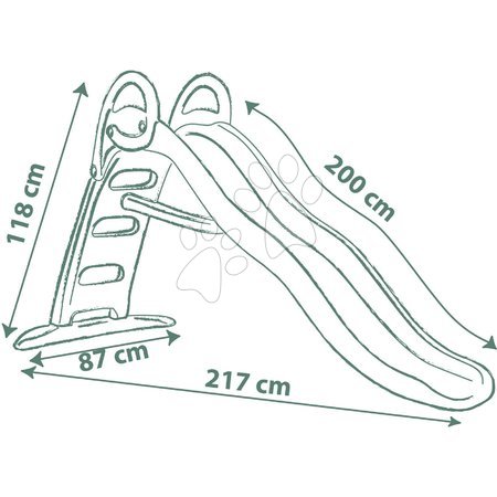 Toboggans pour enfants  - Toboggan avec double vague et fontaine de 2 mètres Funny Slide Green Toboggan Life Smoby - 2