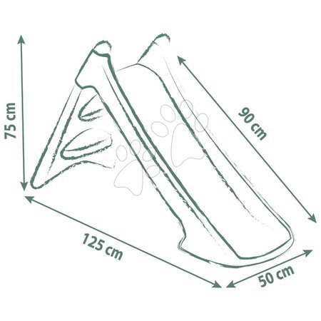 Tobogani za otroke - Tobogan z vodno igro 90 cm XS Slide Green Life Smoby - 3