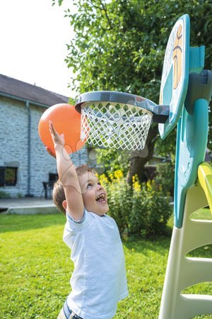 Špeciálne len u nás - Domček ekologický s basketbalom na šmykľavke v natur hnedých farbách Neo Jura Lodge Playhouse Green Smoby - 22