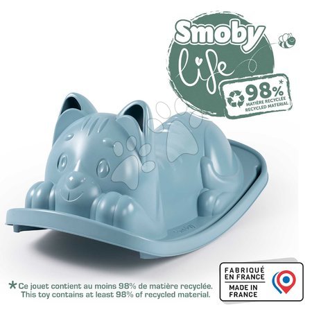 Legăne pentru copii - Leagăn pisică Blue Cat Rocker Life Smoby - 1