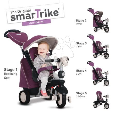 Tříkolky od 10 měsíců - Tříkolka Recliner Infinity Purple 5v1 smarTrike - 9