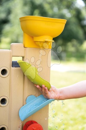 Toboggans et accessoires - Toboggan écologique avec fontaine et siège près du mur de jeu avec panier de basket Toboggan XL Slide Green Smoby - 69