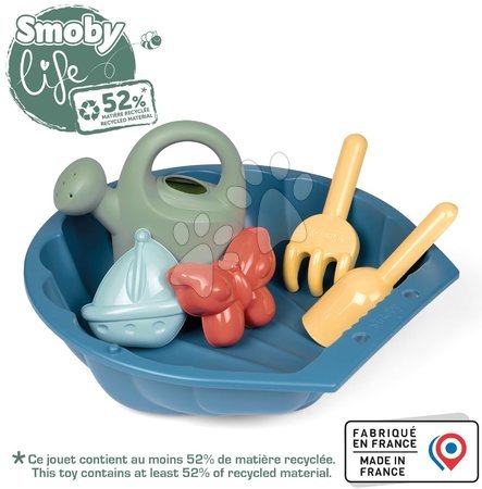 Sandkästen für Kinder - Ökologischer Muschelsandkasten mit Formen Mini Sand Pit Green Smoby - 4