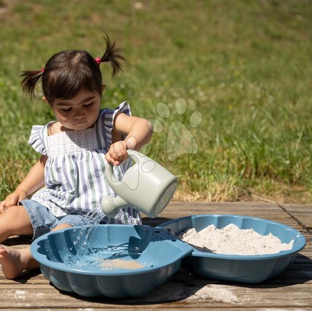 Sandpits for kids - Ecological sandbox shell set of 2 pieces with molds Double Mini Sand Pit Green Smoby - 2