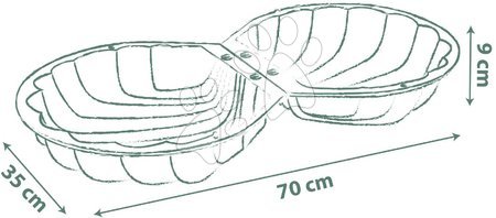 Sandpits for kids - Ecological sandbox shell set of 2 pieces with molds Double Mini Sand Pit Green Smoby - 5