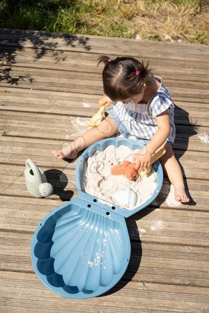 Sandkästen für Kinder - Ökologischer Muschelsandkasten 2-teilig mit Formen Double Mini Sand Pit Green Smoby - 6