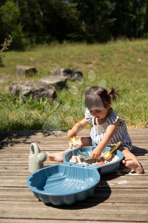 Pískoviště pro děti  - Pískoviště ekologické mušle sada 2 kusů s bábovičkami Double Mini Sand Pit Green Smoby - 7