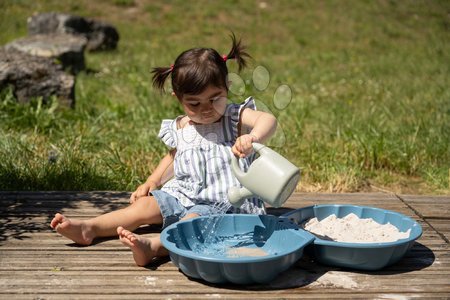 Sandpits for kids - Ecological sandbox shell set of 2 pieces with molds Double Mini Sand Pit Green Smoby - 9