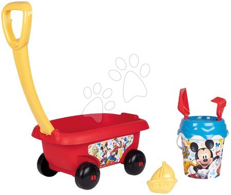 Roabe pentru nisip - Cărucior de tras Mickey Garnished Beach Cart Smoby  - 3