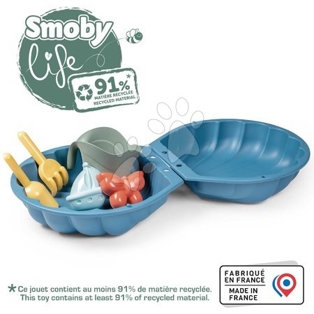 Nisipare pentru copii - Nisipar în formă de scoică cu forme incluse set de 2 bucăți Double Mini Sand Pit Life Smoby - 2