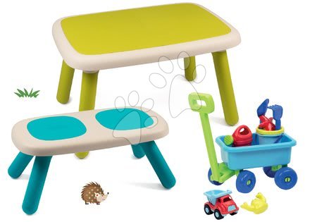 Dětský záhradní nábytek sety - Set stůl pro děti KidTable zelený Smoby - 25