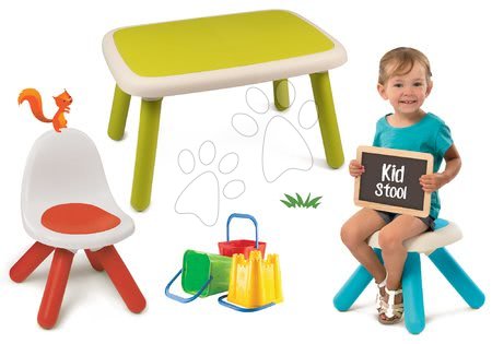 Dětský záhradní nábytek sety - Set stůl pro děti KidTable zelený Smoby - 33