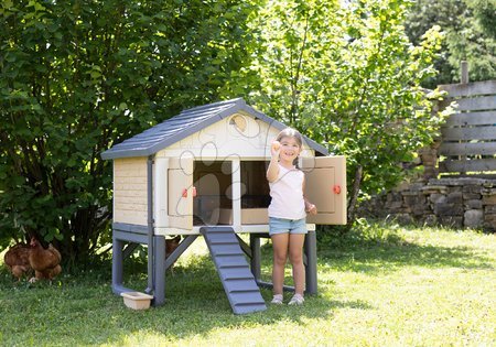 Igračke za djecu od 2 do 3 godine - Postavi kućicu za igru i kokošinjac Neo Jura Lodge Playhouse Green Smoby_1