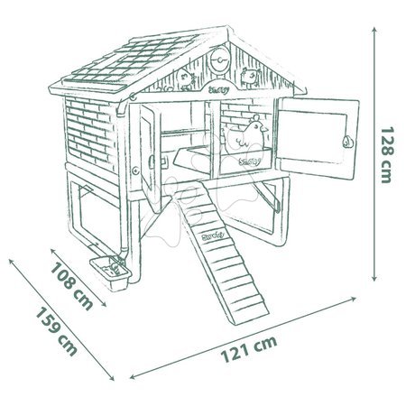 Hühnerstall - Hühnerstall für 5 Hühner mit Futterstelle und Nest Cluck Cluck Cottage Life Smoby - 5