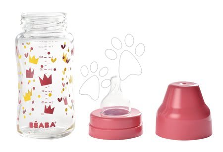Dojčenské potreby - Dojčenská sklenená fľaša Crown Beaba