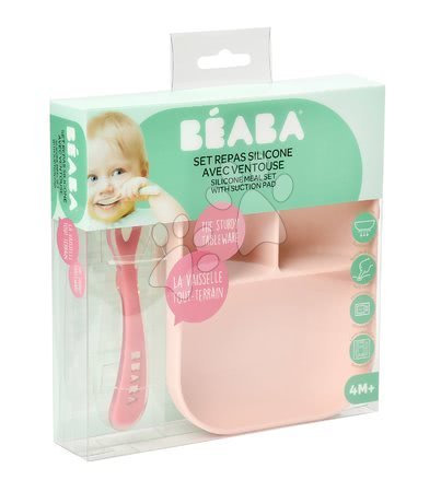 Jedilni seti - Jedilni set Beaba Silicone Pink - 5