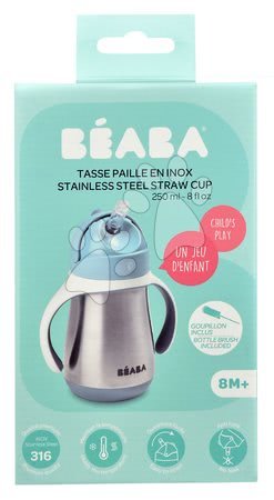 Kinderbecher - Flasche Bidon mit Doppelwänden Stainless Steel Straw Cup Beaba - 8