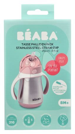 Kinderbecher - Flasche Bidon mit Doppelwänden Stainless Steel Straw Cup Beaba - 11