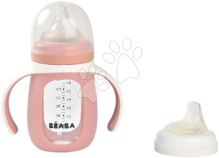 Gyerek itatópoharak - Tanuló ivó palack Bidon 2in1 Learning Bottle 210ml Pink Beaba  - 3