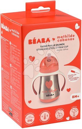 Legkisebbeknek - Ivó palack bidon duplafalú Stainless Steel Straw Cup Beaba - 14