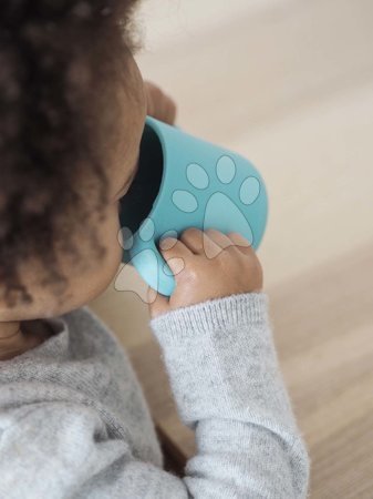 Detské hrnčeky - Hrnček pre bábätká Silicone Learning Cup Blue Beaba  - 2