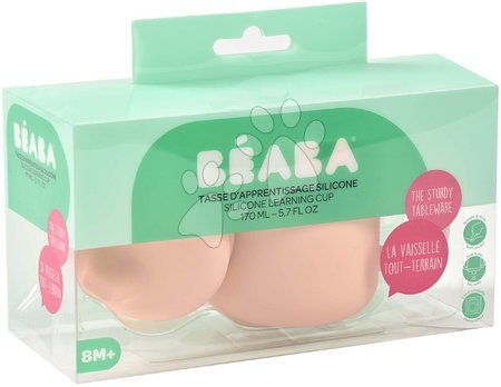 Gyerek itatópoharak - Bögre kisbabáknak Silicone Learning Cup Pink Beaba  - 7