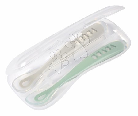 Evőeszközök és etetőkanalak - Ergonomikus kanalak 1st Age Silicone Spoons Beaba - 3