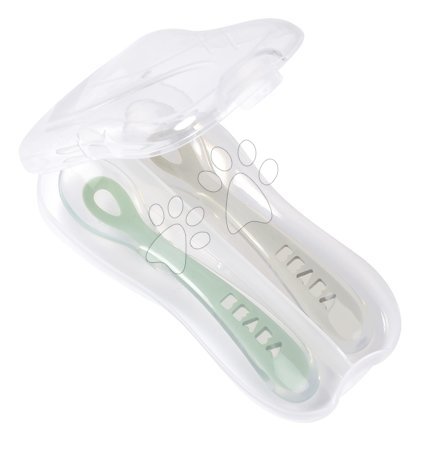 Evőeszközök és etetőkanalak - Ergonomikus kanalak 2nd Age Silicone Spoons Beaba - 2