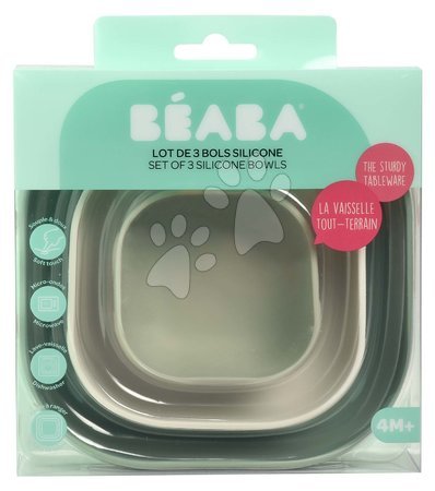 Babaétkészletek - Étkezőgarnitúra Silicone Nesting Bowl Set Beaba - 3