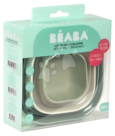 Babaétkészletek - Étkezőgarnitúra Silicone Nesting Bowl Set Beaba - 4