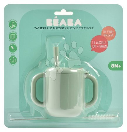 Gyerek itatópoharak - Bögre kisbabáknak Silicone Straw Cup Beaba - 3