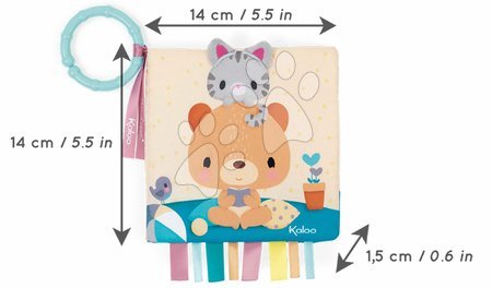 Játékok kiságy fölé - Textil könyvecske mackó Choo at home Activity Book Kaloo - 3