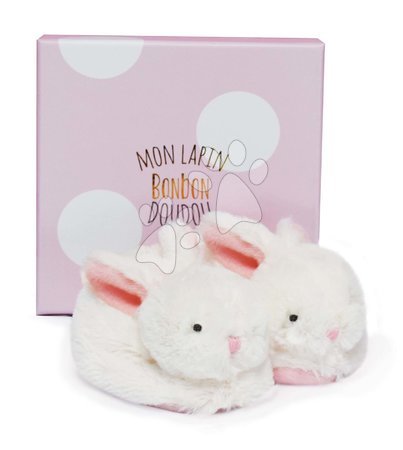 Babykleidung - Babyhausschuhe mit Hasenrassel Lapin Bonbon Doudou et Compagnie - 2