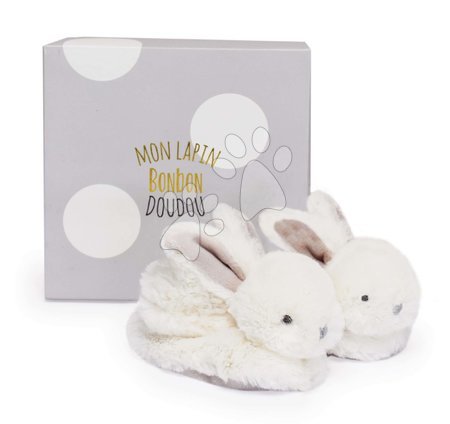 Babaruházat - Papucs újszülött részére csörgővel Nyuszkó Lapin Bonbon Doudou et Compagnie - 2