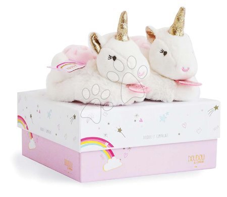 Babaruházat - Papucs újszülött részére csörgővel Unicorn Lucie la Licorne Doudou et Compagnie - 2