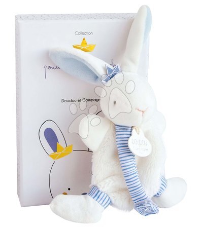 Plush rabbits - Plush bunny with pacifier clip Bunny Sailor by Perlidoudou Doudou et Compagnie - 2