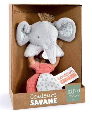 Plüschtiere - Plüschelefant mit Rassel Couleurs Savane Doudou et Compagnie - 2